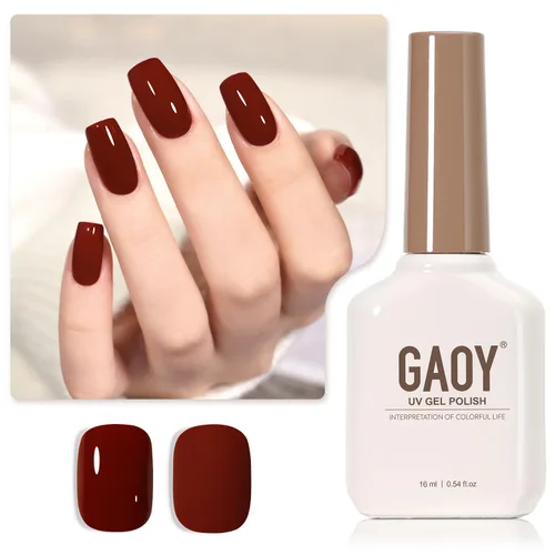 Miniatura 56 de GAOY - Esmalte de uñas de gel marrón, 16ml de esmalte de gel para quitar por remojo, curado con luz UV para arte de uñas, manicura DIY en casa, 2088