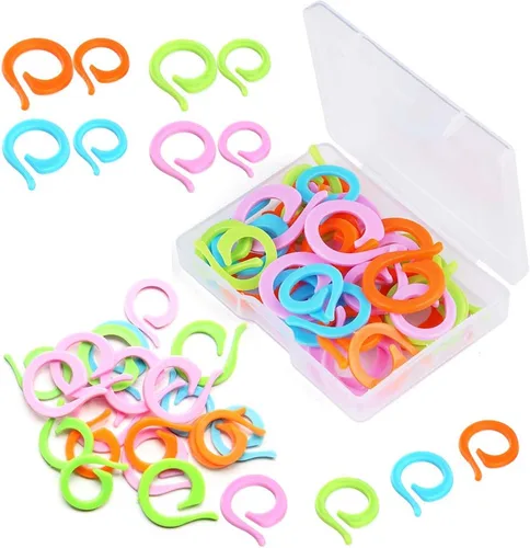 Lokunn 40 marcadores de punto para ganchillo, marcadores de punto de ganchillo, marcadores de punto de tejer multicolor para tejer y ganchillo,