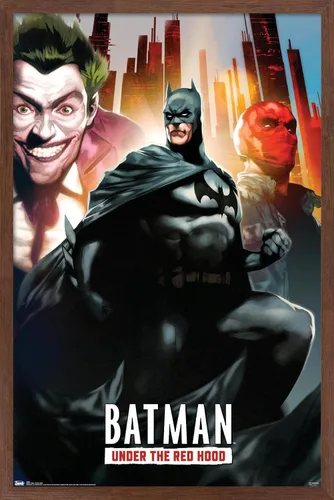Miniatura 17 de Trends International DC Comics - Póster de pared de Batman con capucha roja, 14.725 x 22.375 pulgadas, versión enmarcada de madera de granero