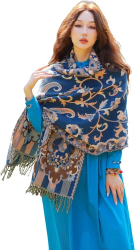 Miniatura 29 de iCuviy Bufanda grande de moda para invierno, chales y envolturas para mujer, extra suave, sensación de cachemira, bufandas frías para mujer