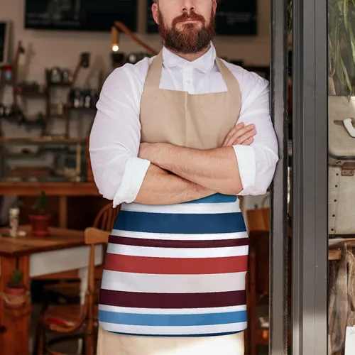 Miniatura 7 de Server Aprons with 3 Pockets Waist Apron Waterproof Half Apron Short Cooking Aprons Bib