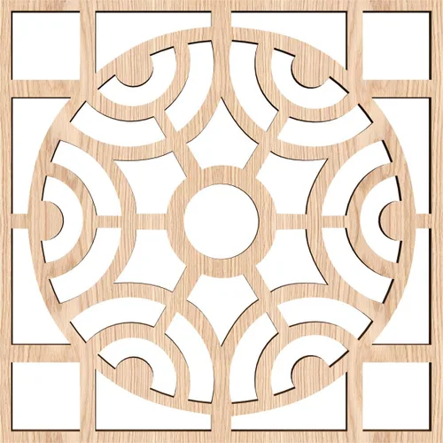 Miniatura 4 de Walton Paneles de pared decorativos de madera con calado, pequeños, 11 3/8 pulgadas de ancho x 11 3/8 pulgadas de alto x 1/4 pulgadas de alto, nogal