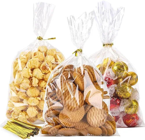 Miniatura 8 de LOKIQNG 150 PAQUETES Bolsas de Celofán de Navidad Bolsas de Regalo para Dulces y Galletas con Ataduras Giratorias para Recuerdos de Fiesta