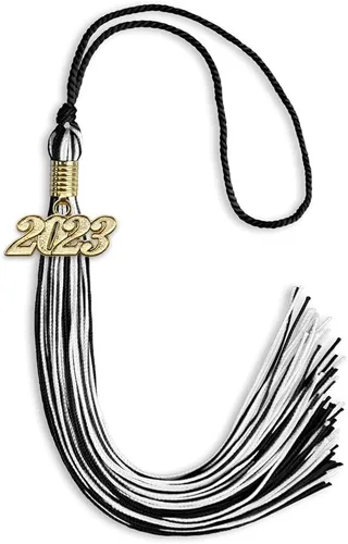 Miniatura 91 de Endea Graduation - Borla de doble color mixto con fecha dorada (negro/dorado antiguo, 2021)