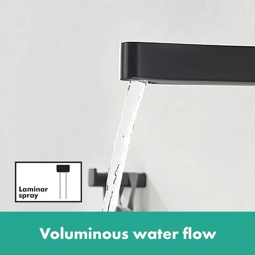 Miniatura 3 de hansgrohe Finoris 76020671 - Grifo de lavabo de baño con montaje de drenaje emergente, 1.2 GPM, negro mate, 76020671 Mate negro
