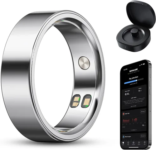 Miniatura 11 de Anillo inteligente para mujeres/hombres, anillo de seguimiento de actividad física con vibración de llamada y alarma, frecuencia cardíaca, oxígeno