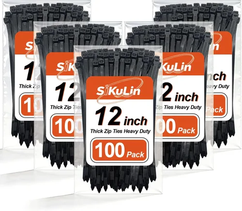 Miniatura 9 de Bridas de plástico, bridas blancas de varios tamaños 4+6+8+12 pulgadas, paquete de 400, bridas para cables blancas, bridas transparentes, bridas