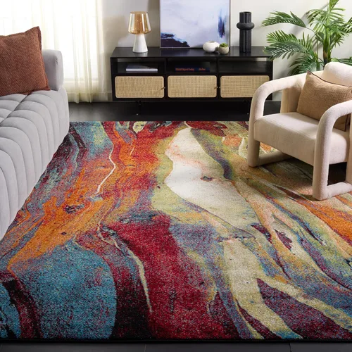 Miniatura 5 de SAFAVIEH Colección Glacier GLA126Q - Alfombra moderna de estilo abstracto, no desprende pelusa, para sala de estar, comedor, dormitorio, recibidor