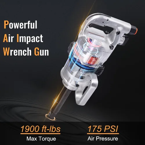 Miniatura 2 de ERGOMASTER Pistola de Llave de Impacto Neumática de 1 Pulgada de Alto Torque, Juego de Llave de Impacto Neumática de Servicio Pesado con Mango en D