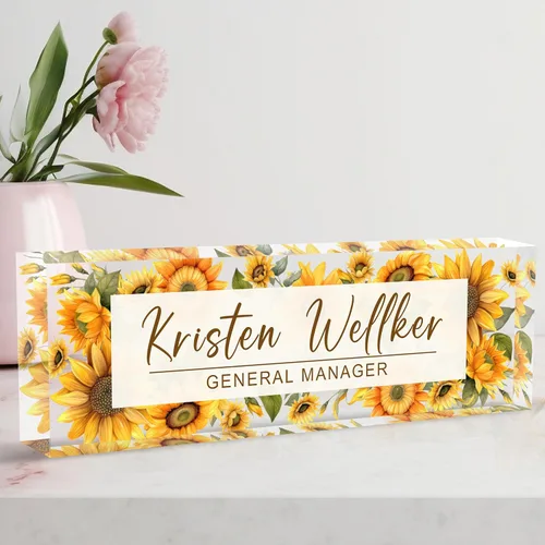 Miniatura 11 de Placa de Nombre Personalizada a Criterio, Placa de Escritorio de Acrílico, Decoración de Oficina para Mujeres y Hombres, Regalos de Agradecimiento