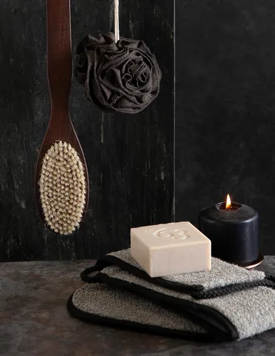 Miniatura 4 de Urbana Spa Prive - Puf de ducha para hombre, colección de carbón de bambú, marrón (6338)