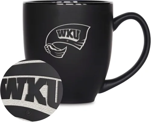 Miniatura 56 de Rico Industries - Taza de cerámica mate negra con grabado láser estándar de 15oz para NCAA (escuelas T & U) - Para bebidas calientes o frías