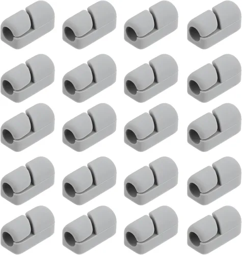 Organizador de clips de cable, 20 unidades, autoadhesivos, gestión de cables, abrazaderas fijas para coche, oficina, hogar, escritorio, TV,