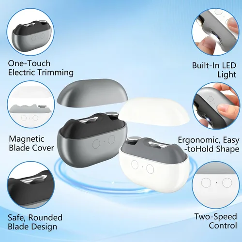 Miniatura 6 de Easyclip - Cortauñas inteligente, 2026, nuevo 3 en 1, EasyClip inteligente, para personas mayores, cortaúñas automático con luz LED y almacenamiento