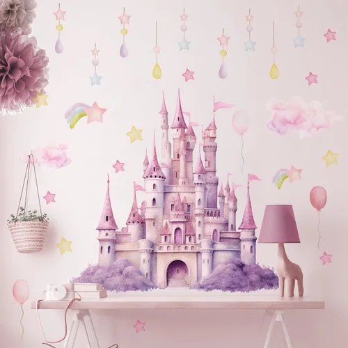Miniatura 10 de 2 hojas de calcomanías de pared de hadas para dormitorio de niñas, murales de pared de flores, vinilo para despegar y pegar, calcomanías de pared