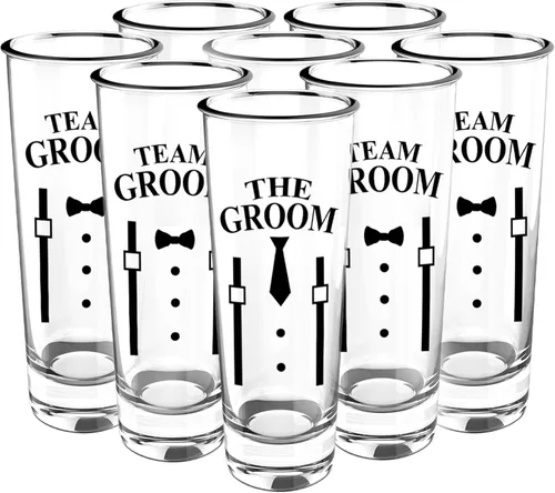 Juego de vasos de chupito para padrinos de boda de 8 a 2 onzas con base pesada para whisky, tequila, vodka, regalos únicos para padrinos de boda,