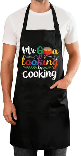 Miniatura 31 de Delantales divertidos para hombres y mujeres, perfectos para cocina, barbacoa, hornear, esposa, marido, regalo de cumpleaños para papá