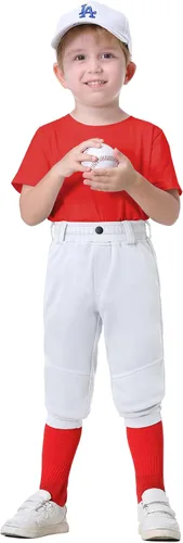 Mivei Pantalones de béisbol para niños de 2 a 7 años, pantalones de béisbol para niños pequeños, pantalones de sóftbol con bolsillos UPF50+