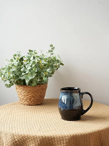 Miniatura 3 de Bosmarlin Taza de café de cerámica extragrande, 25 onzas, apta para lavavajillas y microondas, taza de té grande de gran tamaño, esmalte reactivo