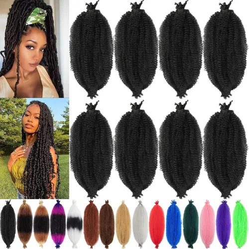 Miniatura 12 de Marley Twist - Cabello trenzado de 10 pulgadas, cabello trenzado preseparado y afro trenzado, 8 paquetes para rastas sintéticas desgastadas