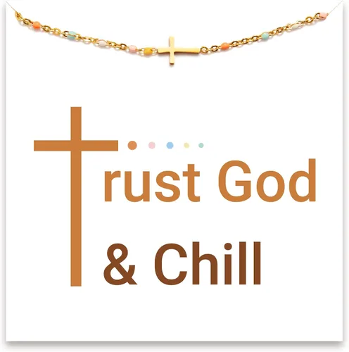 STORYJEWELLERY Regalos religiosos y cristianos para mujeres, brazaletes con cruz, para bautismo, confirmación y Pascua, regalos para dar aliento a