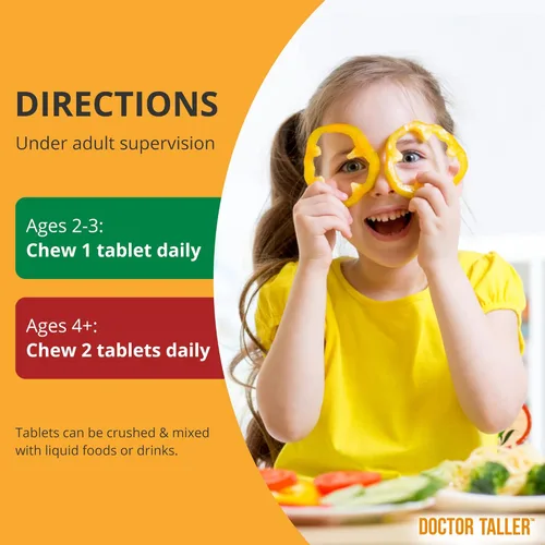 Miniatura 4 de Doctor Taller Kids - Multivitaminas para niños, vitaminas para niños pequeños, apoyan la fuerza ósea, inmunidad mejorada con calcio, multivitaminas