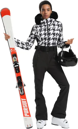 Miniatura 3 de GSOU SNOW Traje de esquí para mujer, traje de nieve de una pieza, para snowboard, delgado, aislante, impermeable, resistente al viento