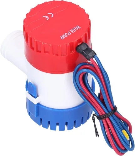 Miniatura 4 de Kit de bomba de sentina sumergible marina automática 12V/24V 350-1100GPH, eje de acero inoxidable, carcasa ABS, filtro fácil de limpiar para drenaje