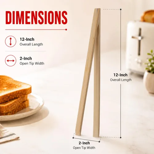 Miniatura 8 de HIC Pinzas para tostadora de bambú, madera, Madera