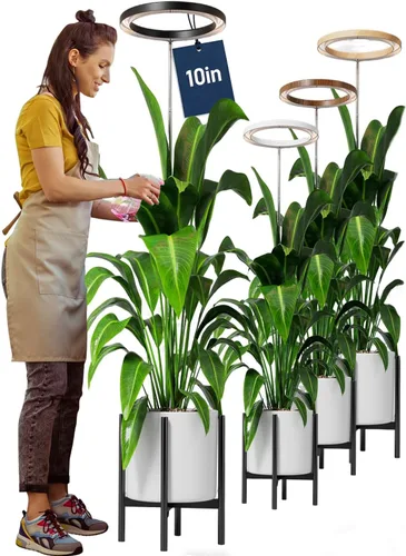 Miniatura 11 de Luces de cultivo de 10 pulgadas para plantas de interior de espectro completo, 160 luces LED grandes para plantas de interior, lámpara de cultivo