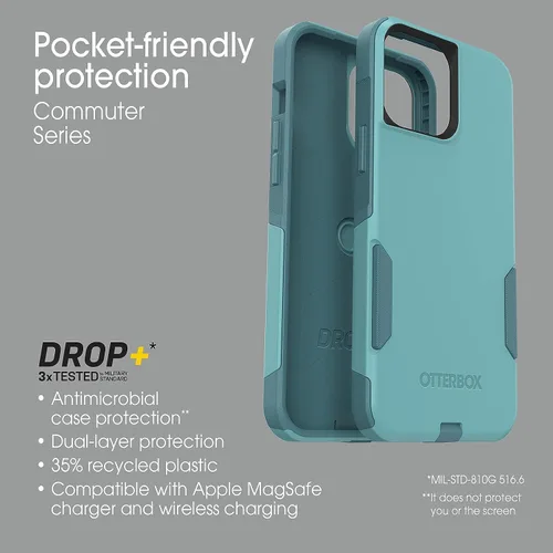 Miniatura 8 de OtterBox Commuter Series - Funda para iPhone 13 Pro Max (solo con protector de pantalla Zagg Glass Elite), embalaje no minorista, forma remachadora