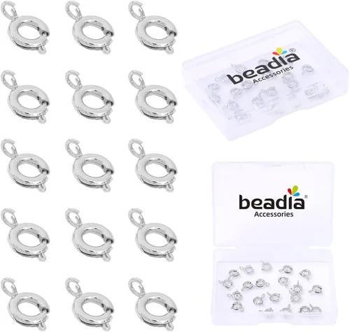 Miniatura 13 de BEADIA Cierres de langosta chapados en oro de 18 quilates que no se deslustran de 0.394 in, 20 piezas para hallazgos de fabricación de joyas Cierres