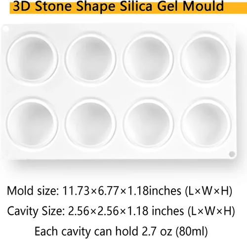 Miniatura 2 de OCPO Kitchen - Molde de silicona 3D en forma de piedra para hornear pastel de mousse, postre francés, pastelería, chocolate, pudín, cupcake