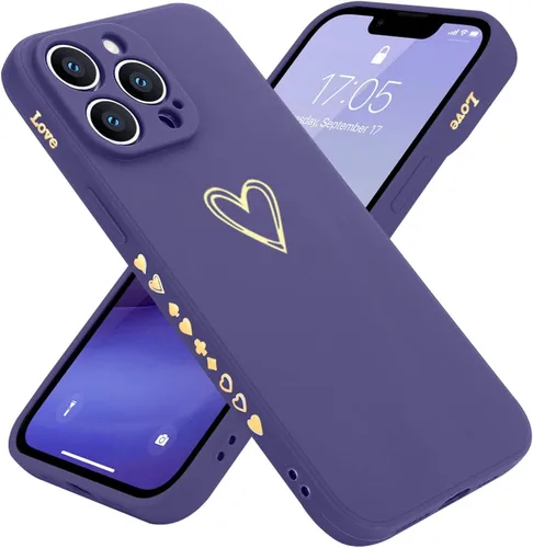 Miniatura 26 de Teageo Funda compatible con iPhone 13 Pro de 6.1 pulgadas para mujeres y niñas, bonito corazón de amor de lujo
