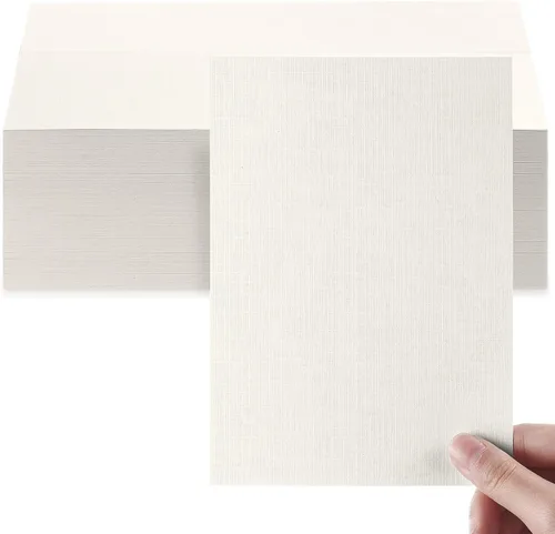 Miniatura 10 de Geosar 50 hojas de cartulina de lino, cartulina para invitaciones, papel de impresora pesado de 92 lb, 250 gsm, tarjetas de índice para impresora