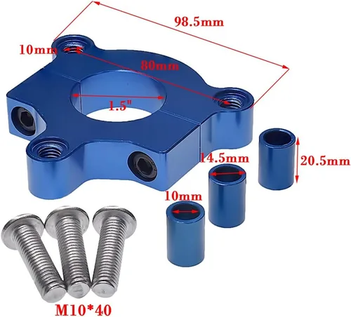 Miniatura 2 de Piñón CNC 44T con adaptador de 1.5 pulgadas, se adapta a bicicletas motorizadas de 60cc 66cc 80cc (azul)