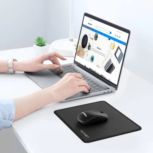 Miniatura 7 de TECKNET Paquete de 4 alfombrillas para mouse con costuras antideshilachamiento, superficie impermeable y base de goma antideslizante con bordes