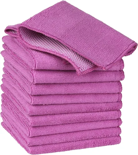 Miniatura 8 de uxcell Juego de 10 paños de cocina para platos, paños de microfibra absorbentes de secado rápido, trapos de cocina con lado de limpieza de cocina