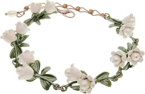 Miniatura 3 de Juego de aretes colgantes hechos a mano, pulseras para mujer, aretes de onda torcida en tono plateado, aretes vintage de perlas cultivadas de lirio