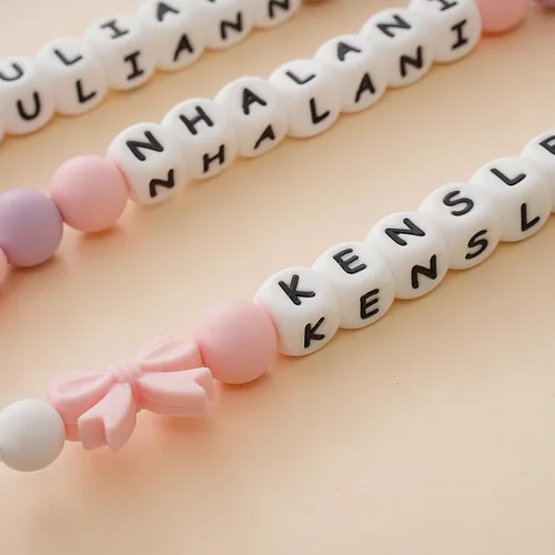 Miniatura 2 de Clip personalizado para chupete con nombre, soporte para chupete personalizado con nombre, juegos de regalo para bebés recién nacidos (mariposa)