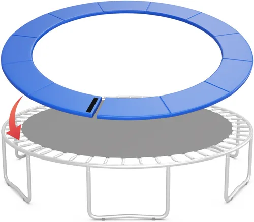 Giantex - Cojín de cama elástica de 8 pies, 10 pies, 12 pies, 14 pies, 15 pies, 16 pies, almohadilla de seguridad de repuesto, sin agujeros para Azul