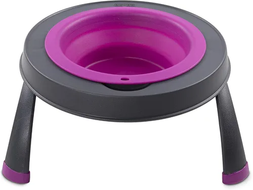 Miniatura 8 de Dexas Popware - Comedero elevado individual para mascotas, gris/azul, grande, capacidad de 4 tazas (PW140432312)