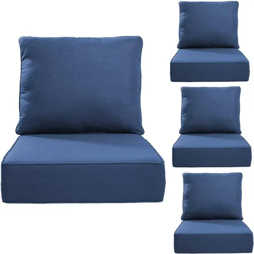 Miniatura 94 de Rilyson Cojines de patio para muebles de exterior, 22 x 24 pulgadas, respaldo alto y asiento profundo, cojín de exterior para sillas de patio, sofá