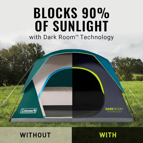 Miniatura 3 de Coleman Tienda de campaña Skydome para 4/6/8/10 personas con lluvia, configuración de 5 minutos, bloquea el 90% de la luz solar, un 20% más