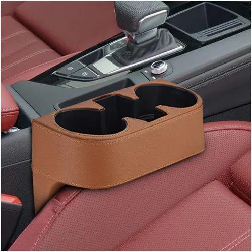 Miniatura 9 de ZIMISI Organizador de Espacio para Copas de Coche, Organizador de Consola Frontal de Cuero PU para Auto, Organizador Multifuncional para Copas