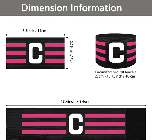 Miniatura 3 de Sports Captain C Arm Band for Team Training, Unisex Elastic Soccer Captain Armband Adjustable Outdoor Football Player Captain's ArmBands for Adult