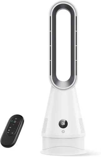 Miniatura 4 de Ventilador de calentador y enfriador 2 en 1 sin aspas, calentadores de espacio silencioso de 1600 W y ventiladores de torre de 8 velocidades