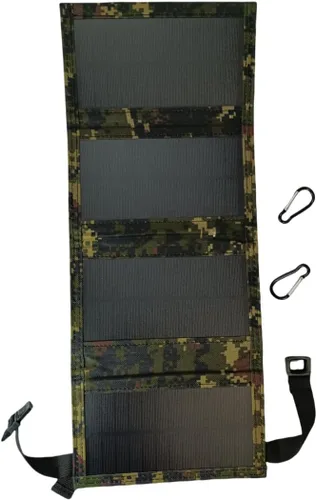 Panel solar de carga de 10 W 5 V, bolsa plegable solar, panel de carga portátil al aire libre para teléfono móvil o mini ventilador, con un cable de