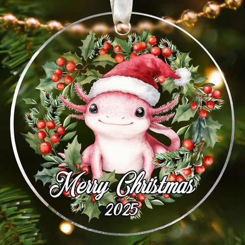 KatAndNat Adorno de Axolotl - Adornos de Navidad de Axolotl, Adornos de Anfibios para Árbol de Navidad - Regalos Lindos de Axolotl para Niñas, Niños