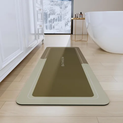 Miniatura 42 de Tapete de baño, tapetes de baño súper absorbentes, antideslizantes, de secado rápido, tapetes de goma fina para piso de baño que caben debajo
